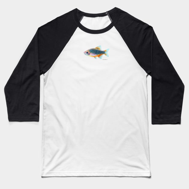 Celestial Pearl Danio Fish Baseball T-Shirt by julianamotzko